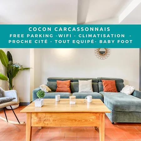 Apartment Cocon Carcassonnais - Free Parking - Wifi - Climatisation - Equipee